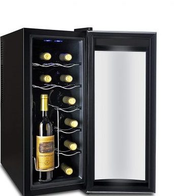 Igloo 12-Bottle Wine Cooler with Curved Door - Open