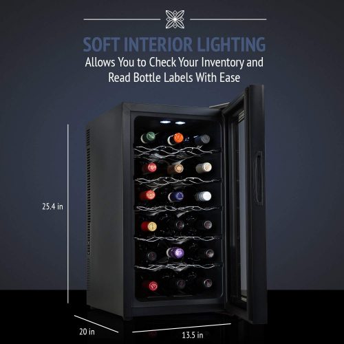 Ivation 18-Bottle Wine Cooler with Lock - Lights