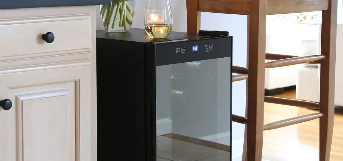 Ivation 18-Bottle Wine Cooler with Lock -installed