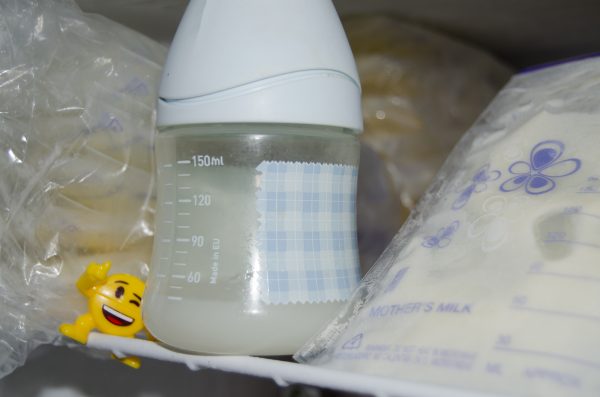 Breast Milk Stored in a Refrigerator